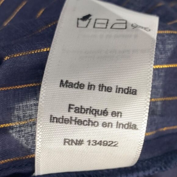 NWT India Collection by Emersen Fry Frances Maritime Lurex Women's Maxi Dress - Picture 8 of 13